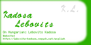 kadosa lebovits business card